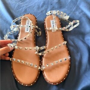 Steve Madden Clear Studded Sandals